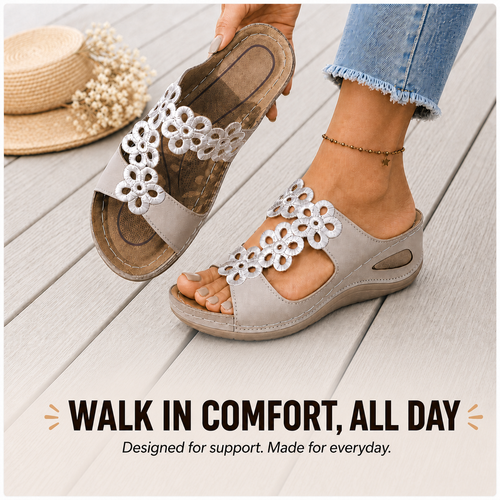 Zenvia Floral Arch Comfort Sandals